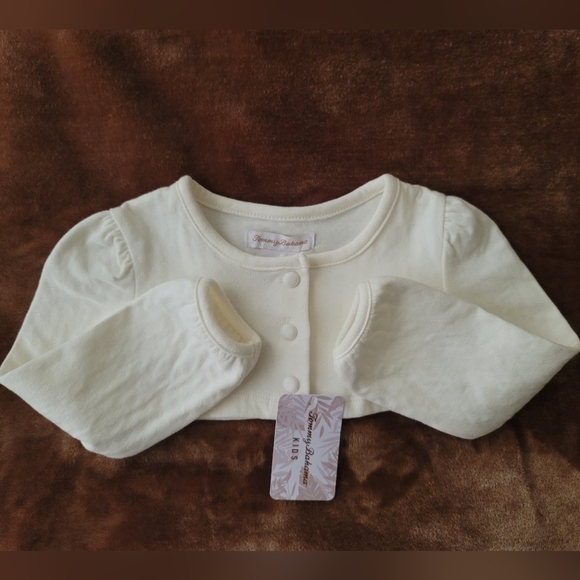Tommy Bahama Baby Girl Cream 3 Button Down  Cropped Sweater Size 18M NWT - Picture 2 of 4